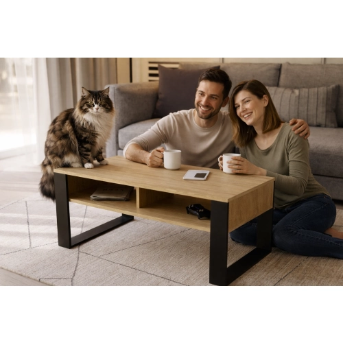 Stolik kawowy ST7 dąb sonoma prostokątny nowoczesny loft